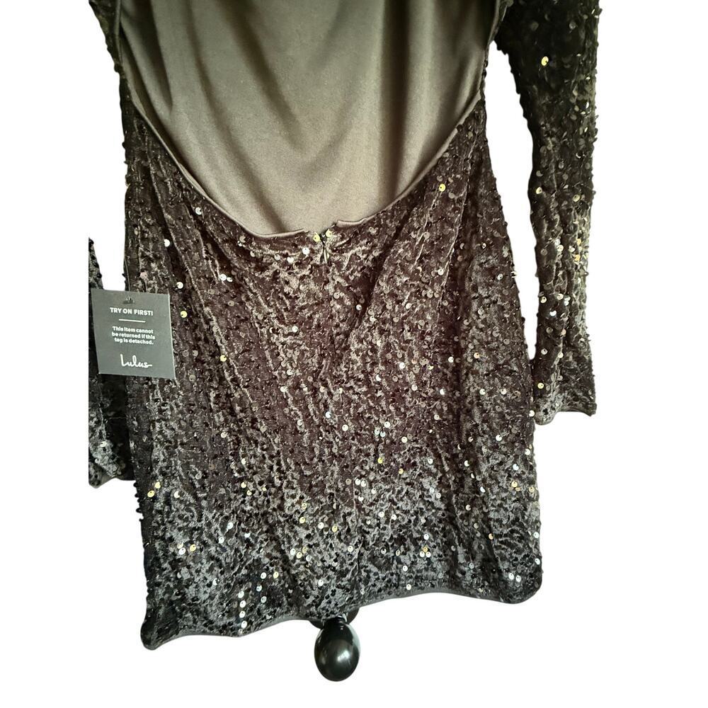 Lulus Women’s Sequin and Velvet Open Back Minidress NWT Sz L Prom Formal - Picture 6 of 8